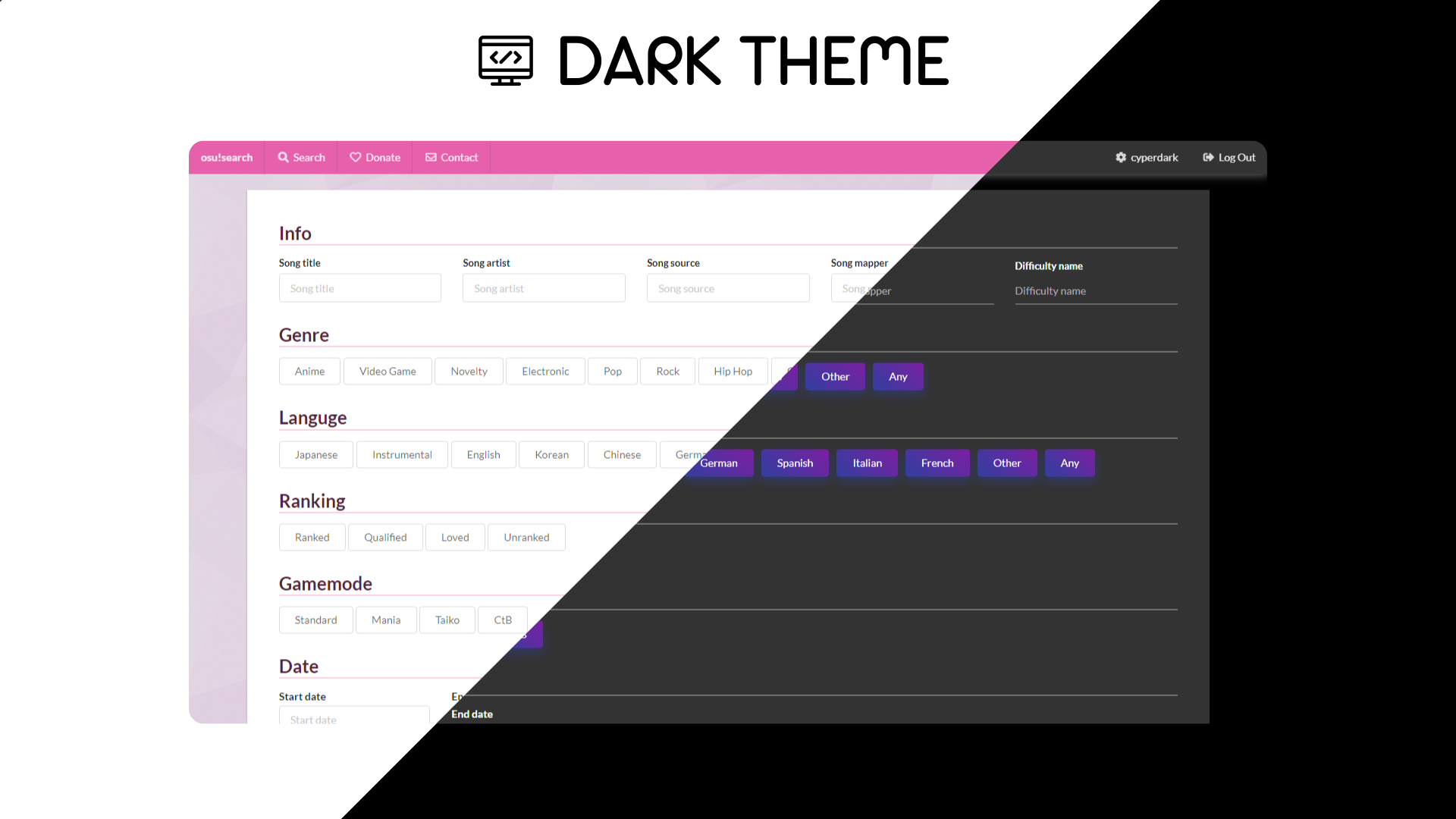 Osusearch Dark Theme