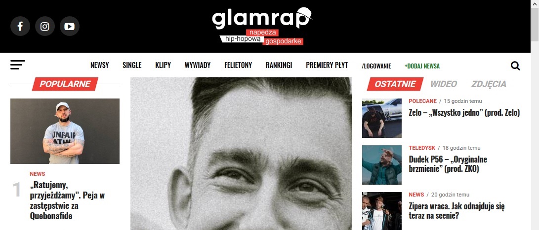 Nowy Glamrap bez wielkiej reklamy na górze