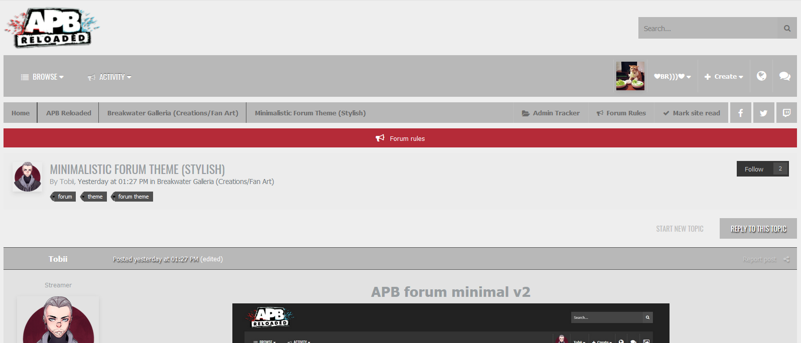 APB forum minimal customizable