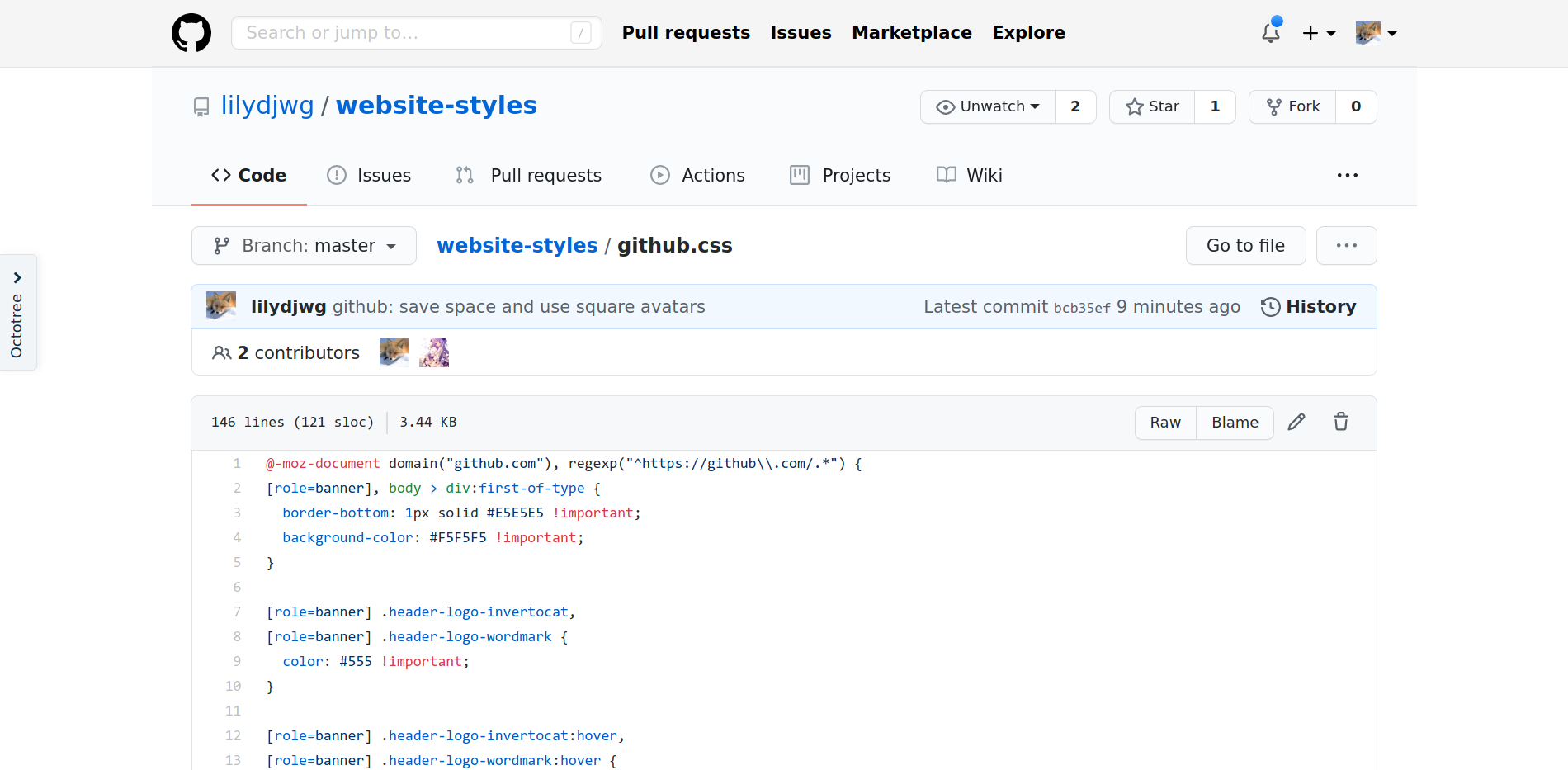 GitHub white topbar and more