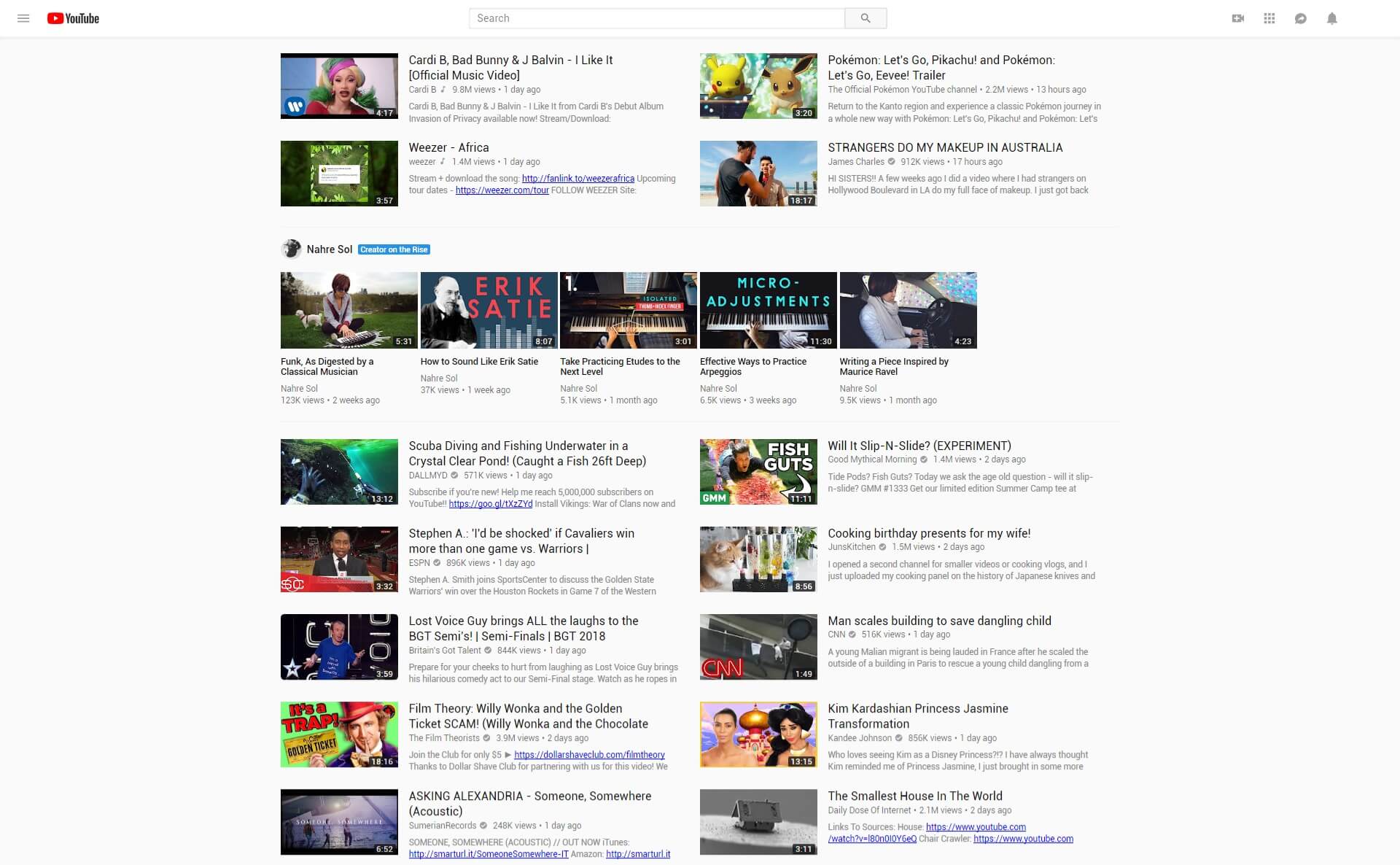 YouTube - Trending Page 2 Columns (by NamFlow)