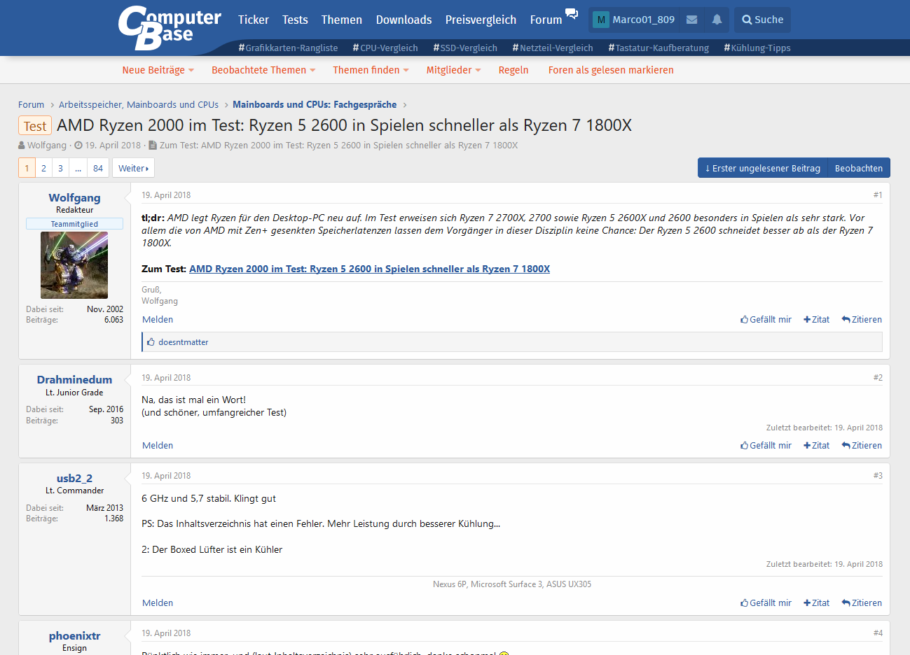 ComputerBase XenForo Blau und Orange