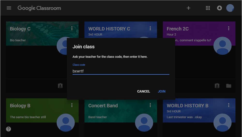 Dark mode for Google Classroom (v0.0.1)