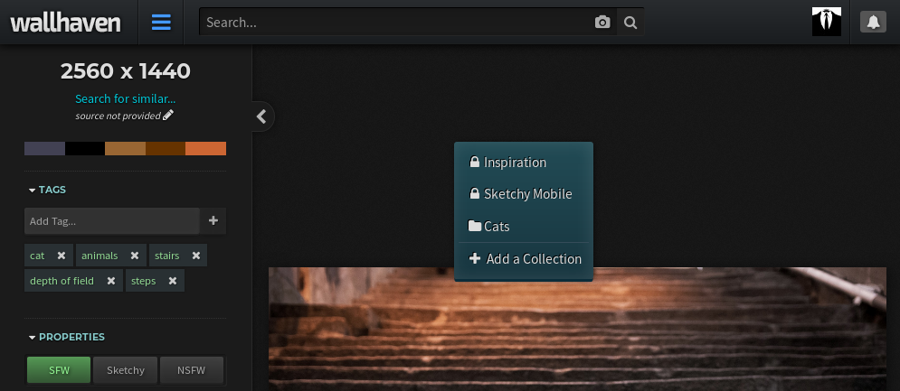 Wallhaven: Center fav buttons