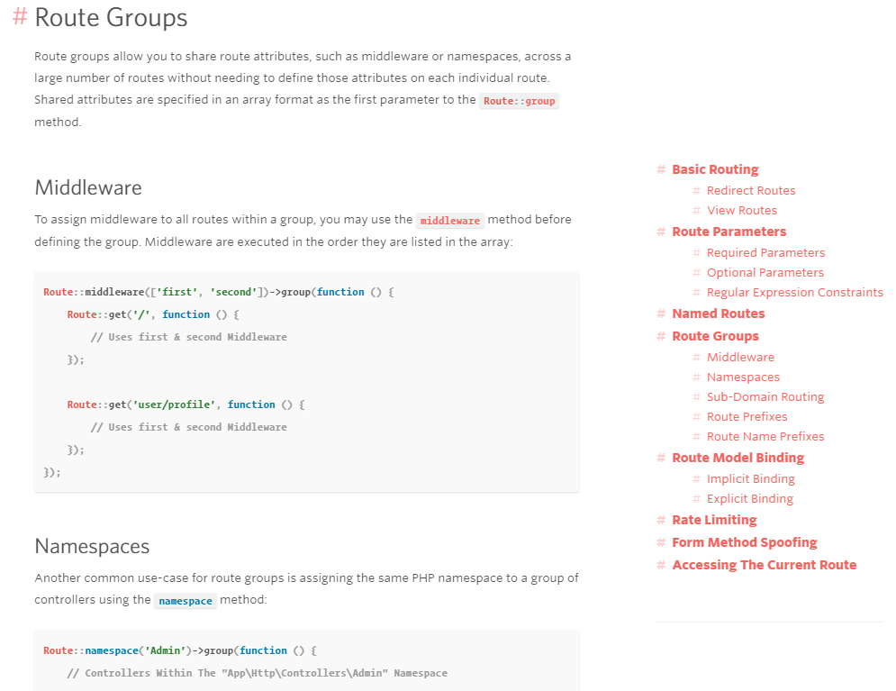 Fixed TOC for Laravel docs