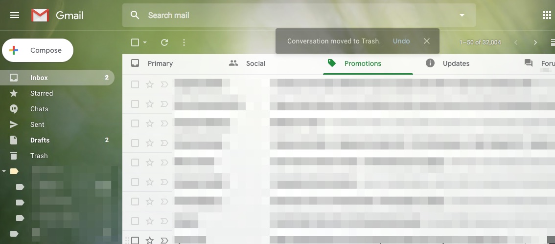 New Gmail notification revert to top