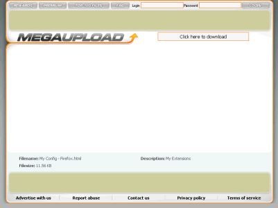 Web Site: megaupload.com - adblock
