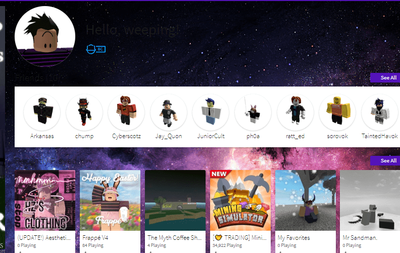 Deep Space theme for ROBLOX