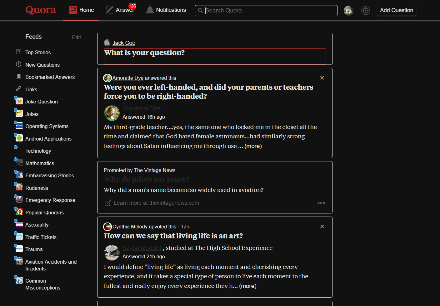 Simple Dark Quora