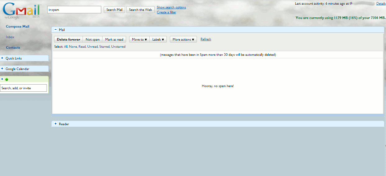 Gmail 3: Create an economy of space
