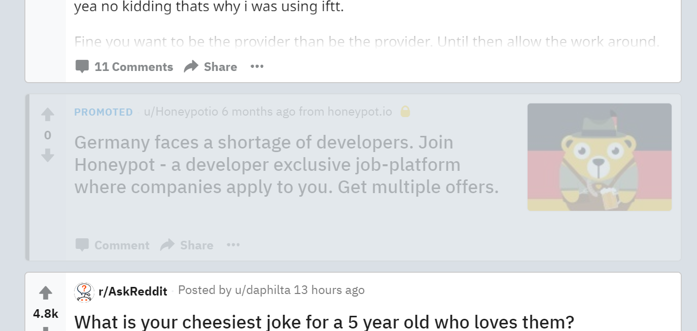 Fade Reddit promoted posts