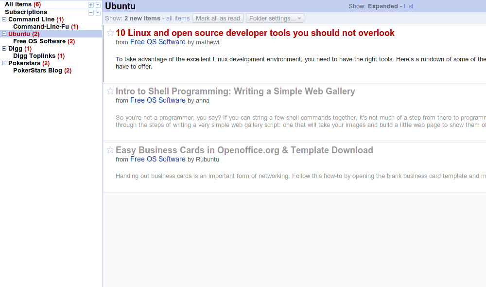 Google Reader - Compact, Clean & Tweaked