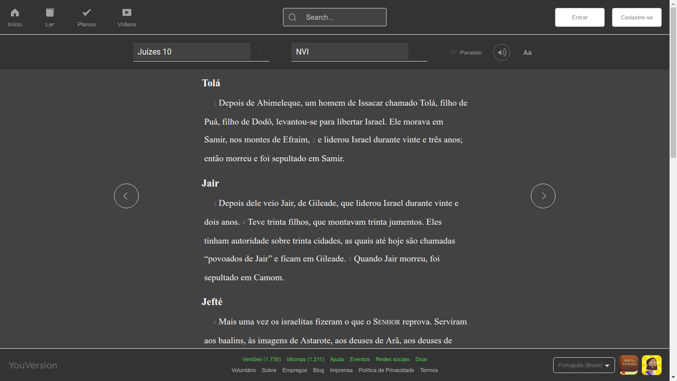 Bible.com dark mode
