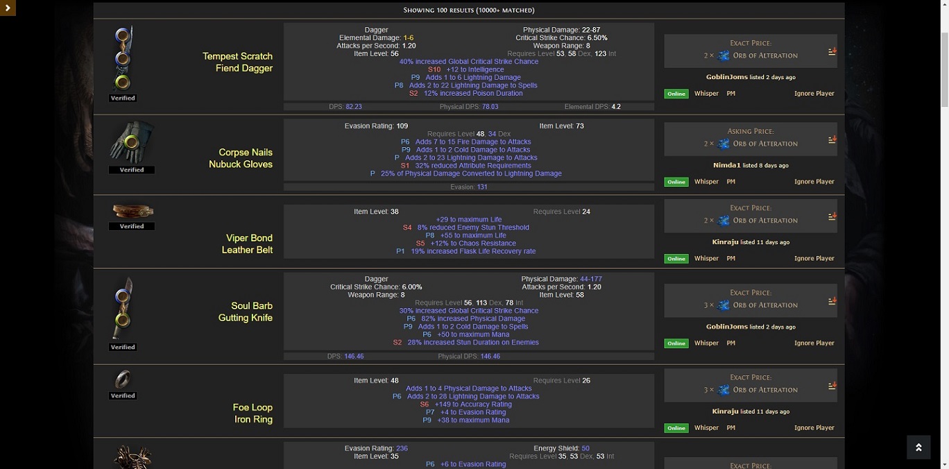 Path Of Exile - Compact Trade