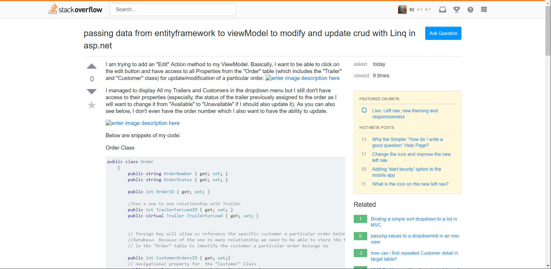 StackOverflow - Remove left sidebar