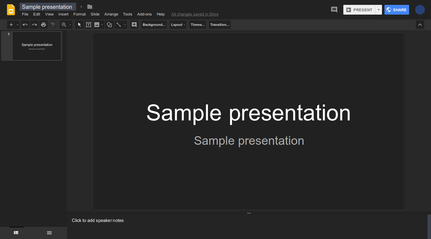 Google Slides Dark Mode
