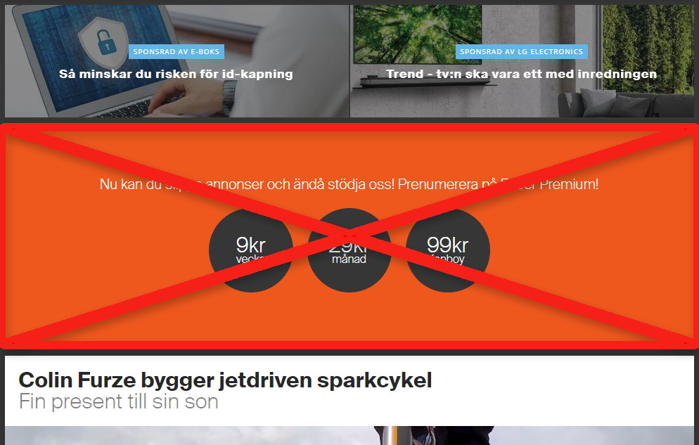 Remove "Feber Premium" ad