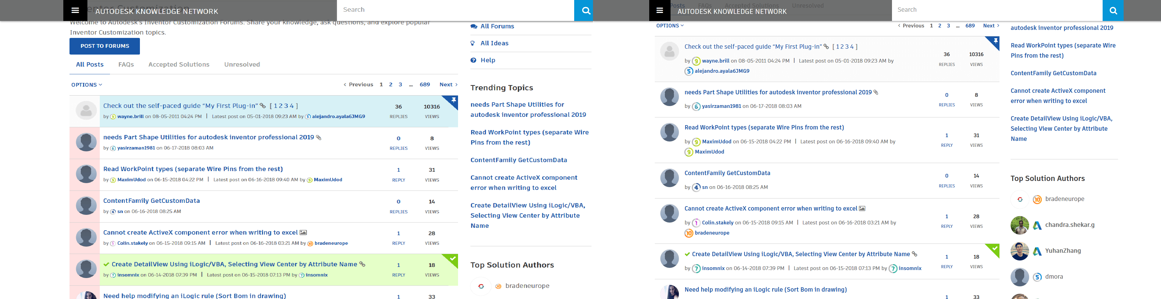 Autodesk Forum Improvements