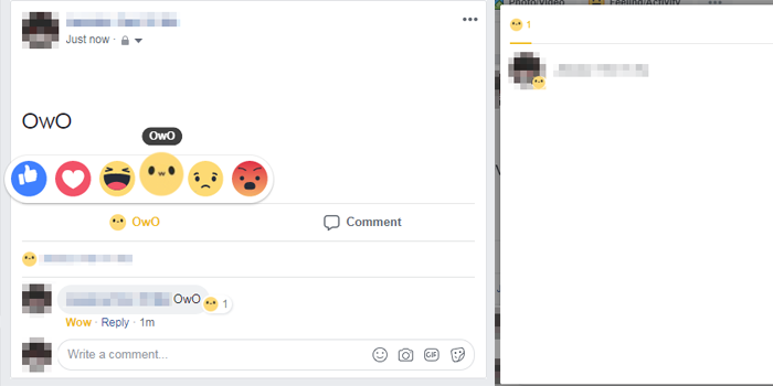 Facebook Reactions - Wow to OwO