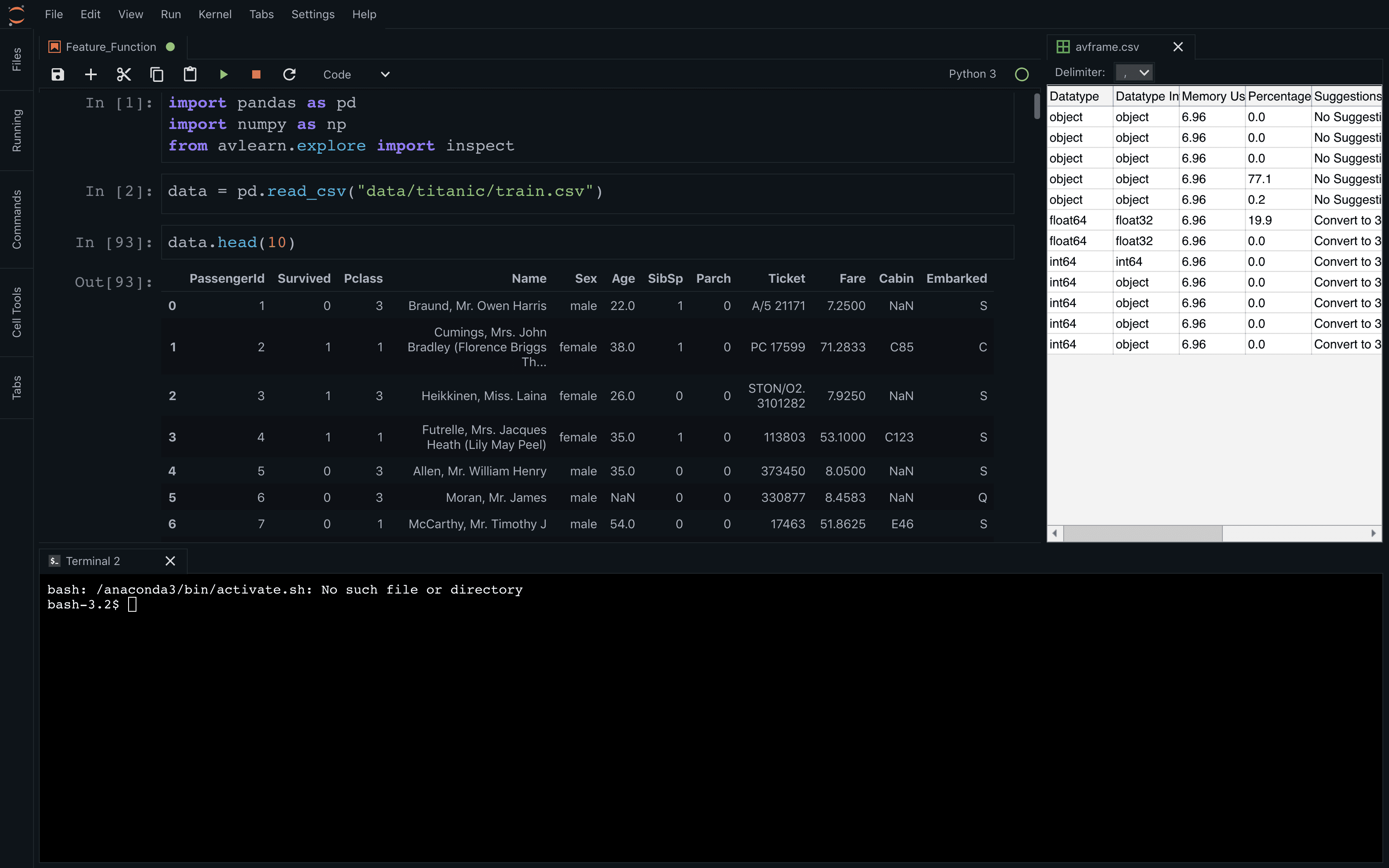 Jupyter lab - Ayra UI