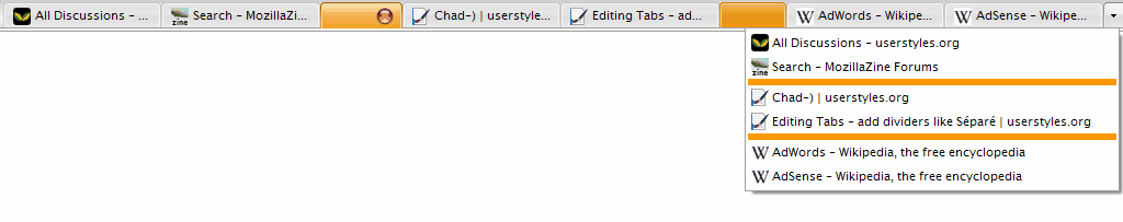 Tabs - add dividers like Séparé