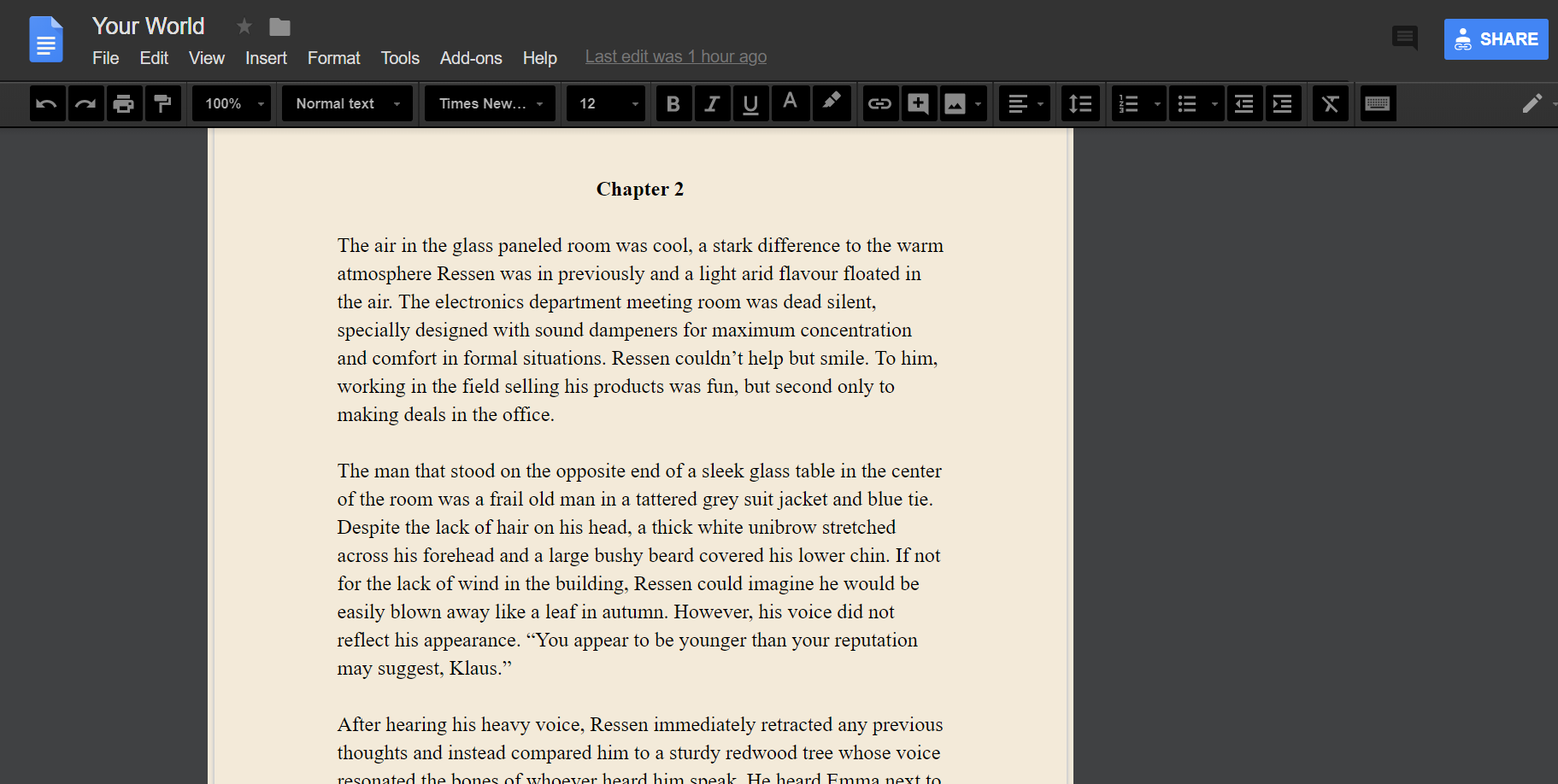 DISCONTINUED Google Docs Sepia Dark Theme