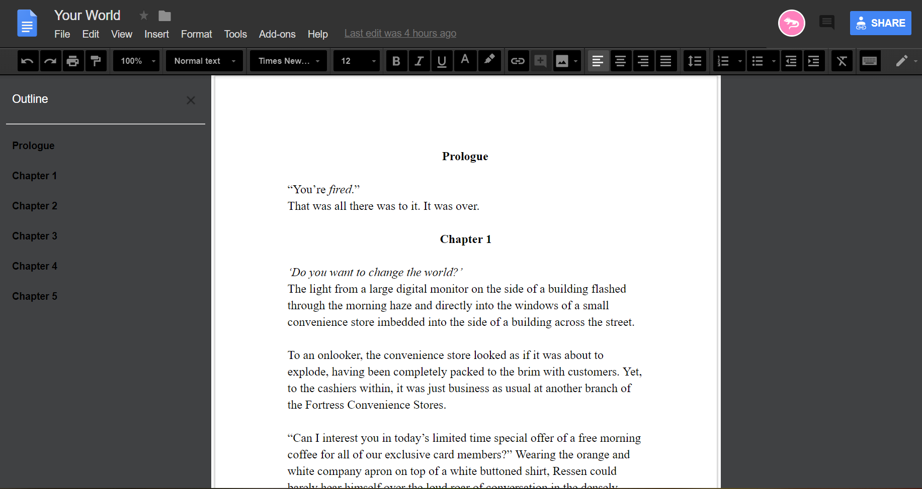 Google Docs Dark Theme WHITE VERSION