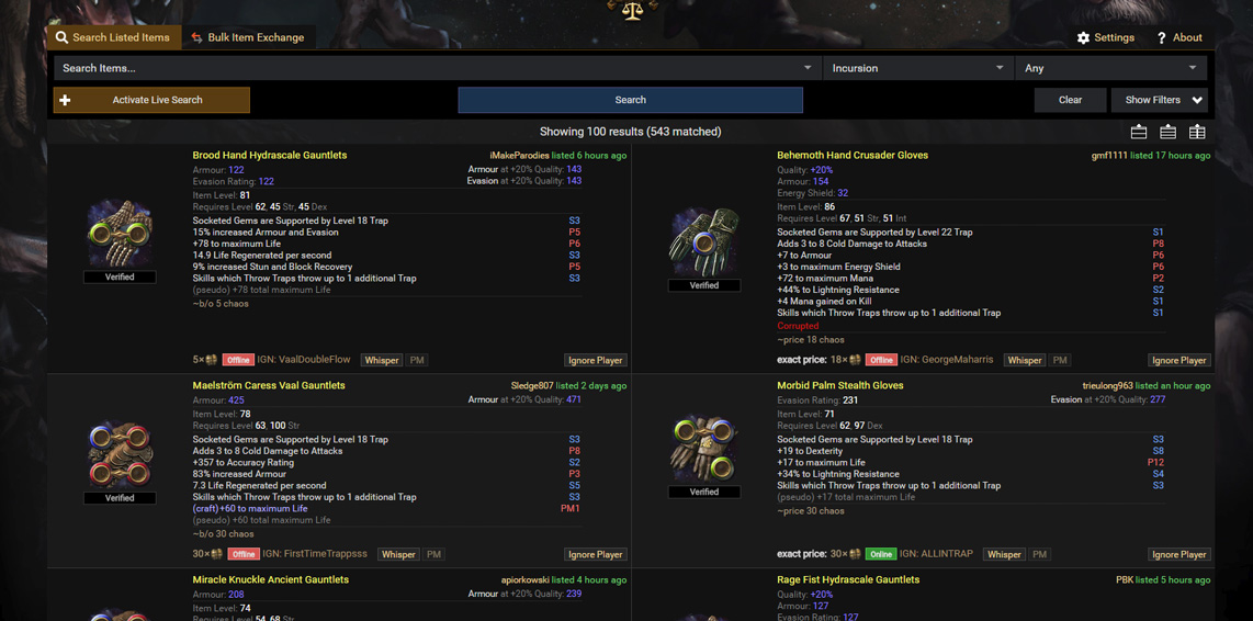 Path of Exile Trade Site Readability Improvements