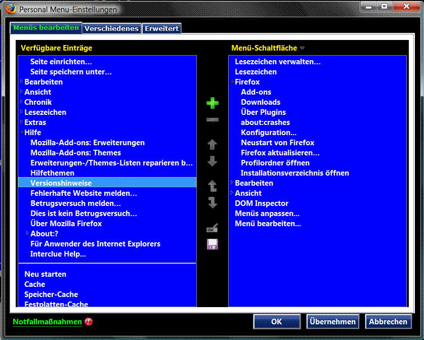 Black Vista -  Personal Menu