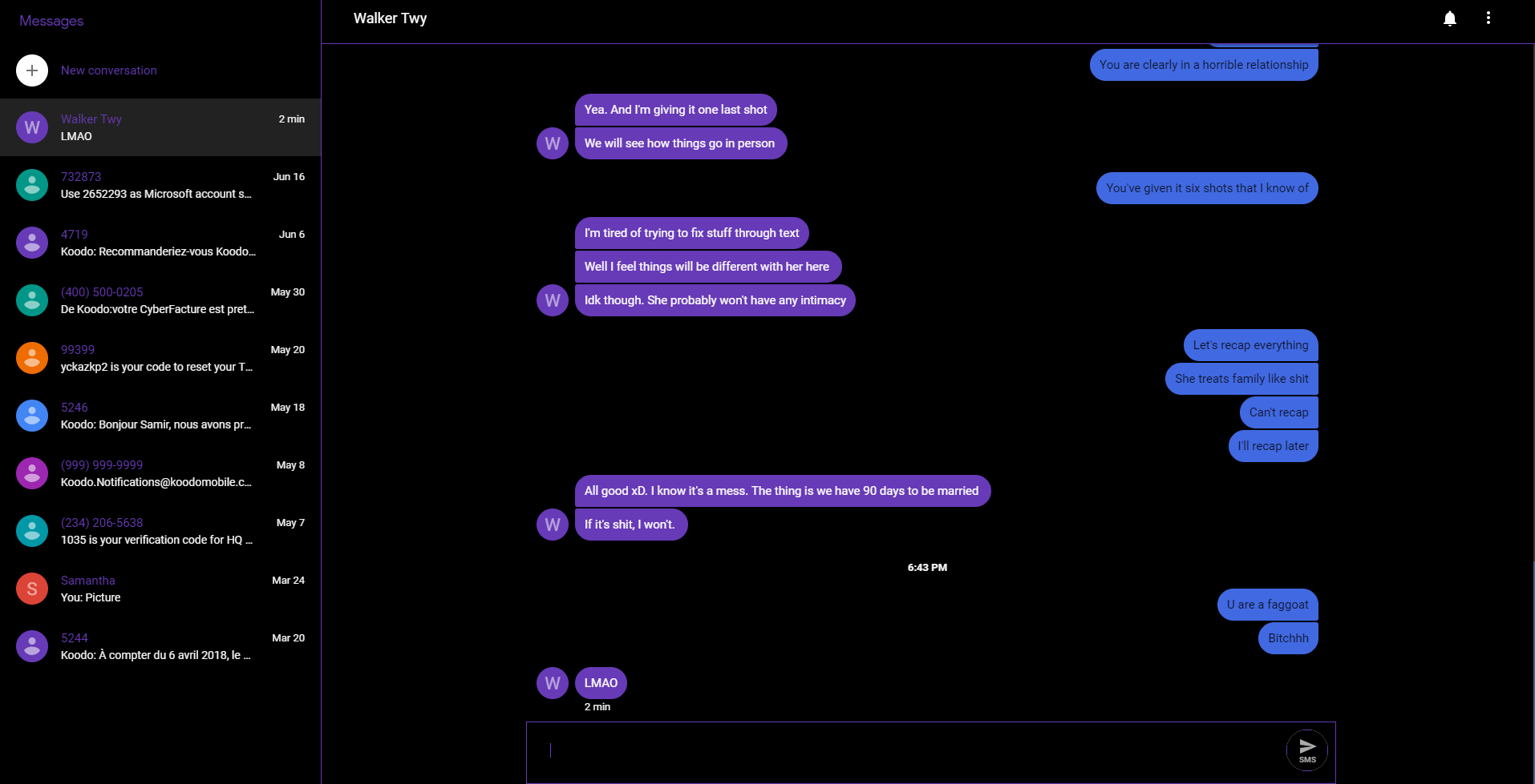 SMS for Android Message (Dark)