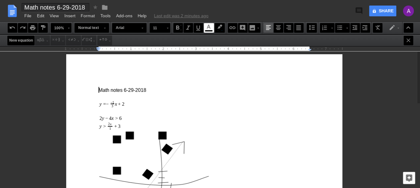 New Google Docs Dark UI