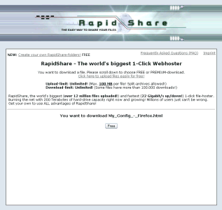 Web Site: rapidshare.de - adblock & cleanup