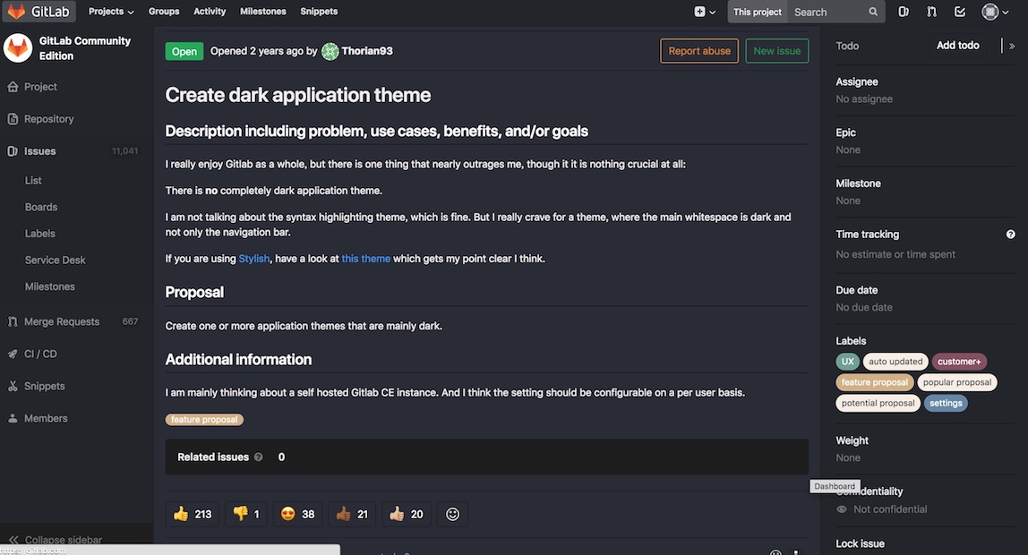 Gitlab11 dark theme