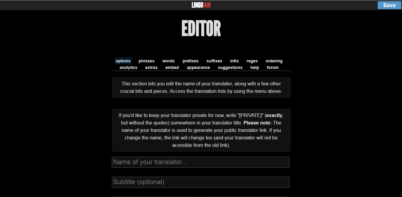 Dark mode for lingojam.com