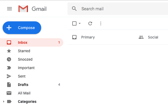 Prominent Compose button for new Gmail