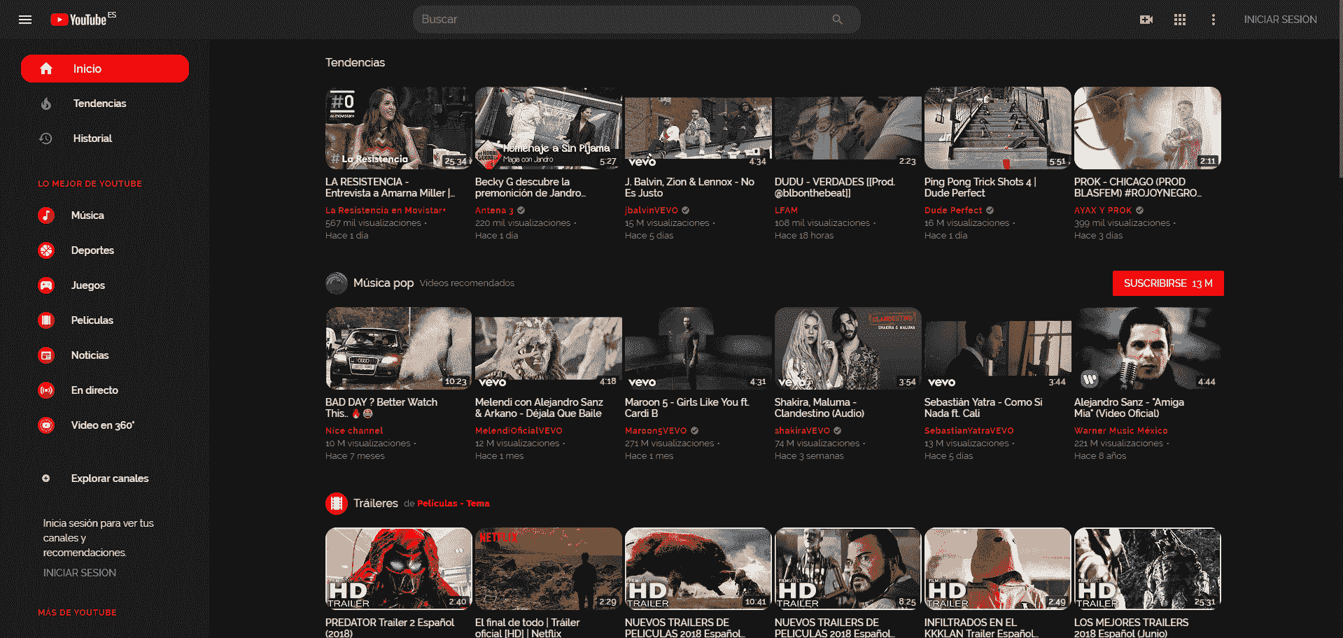 Youtube 2018 - Material Design 2