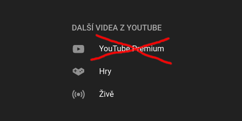Remove Youtube premium section