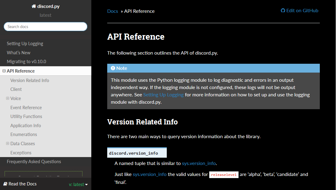 Dark Discord.py Documentation
