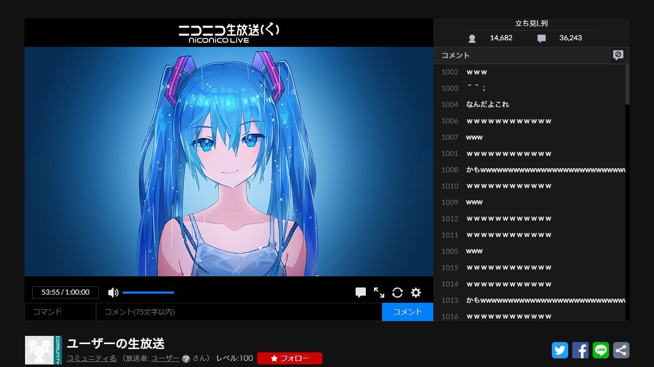ニコニコ動画(く) ニコ生 ダークテーマ niconico Dark Theme