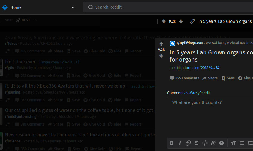 Reddit Tweaks (Font + Popup posts)