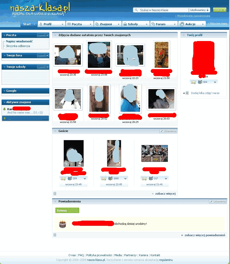 Nasza Klasa -  bardziej czytelna, bez reklam, itp