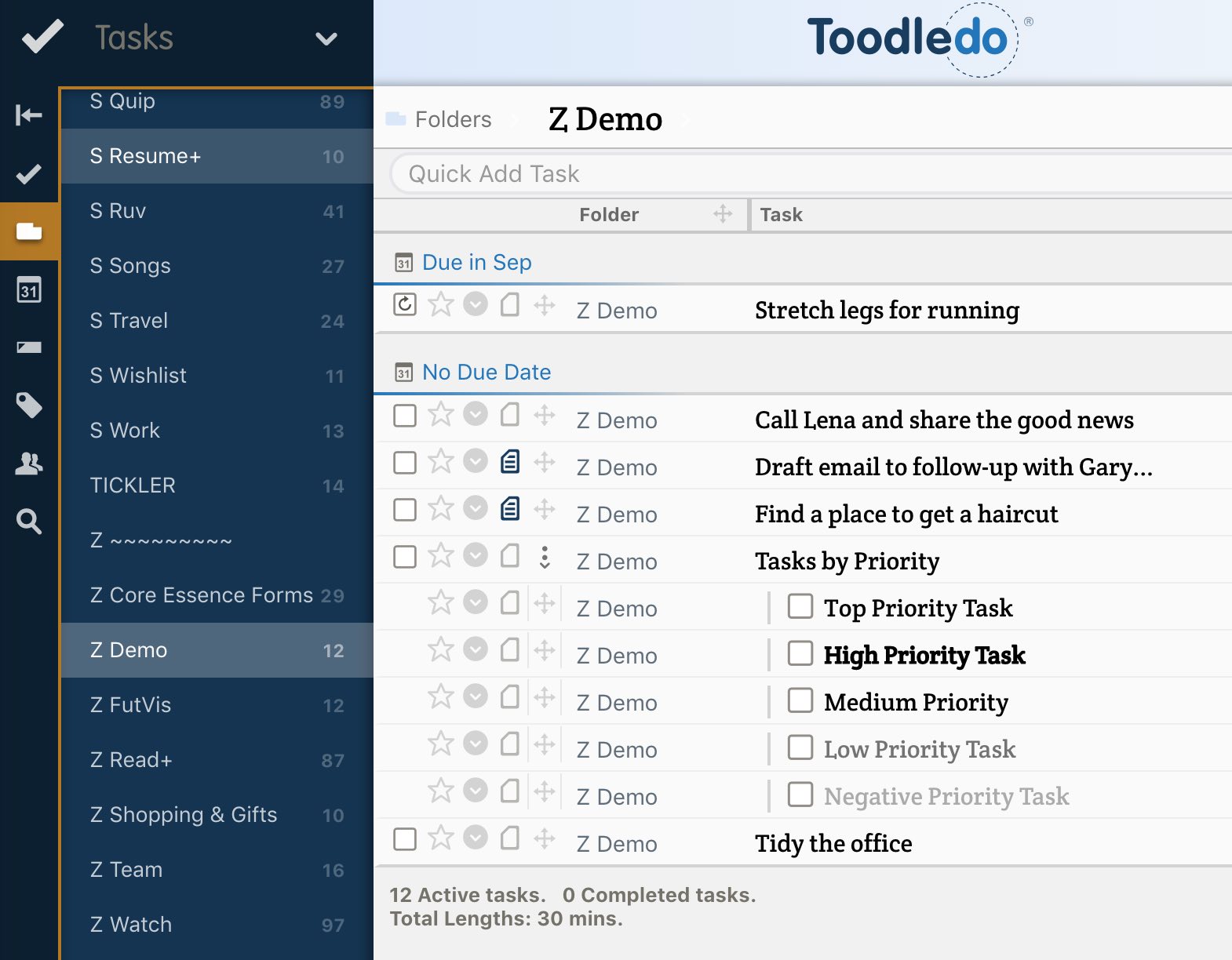 Toodledo  ClearSkin