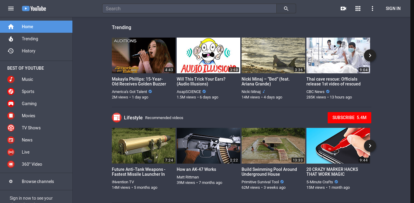 YouTube Arc-Dark Theme