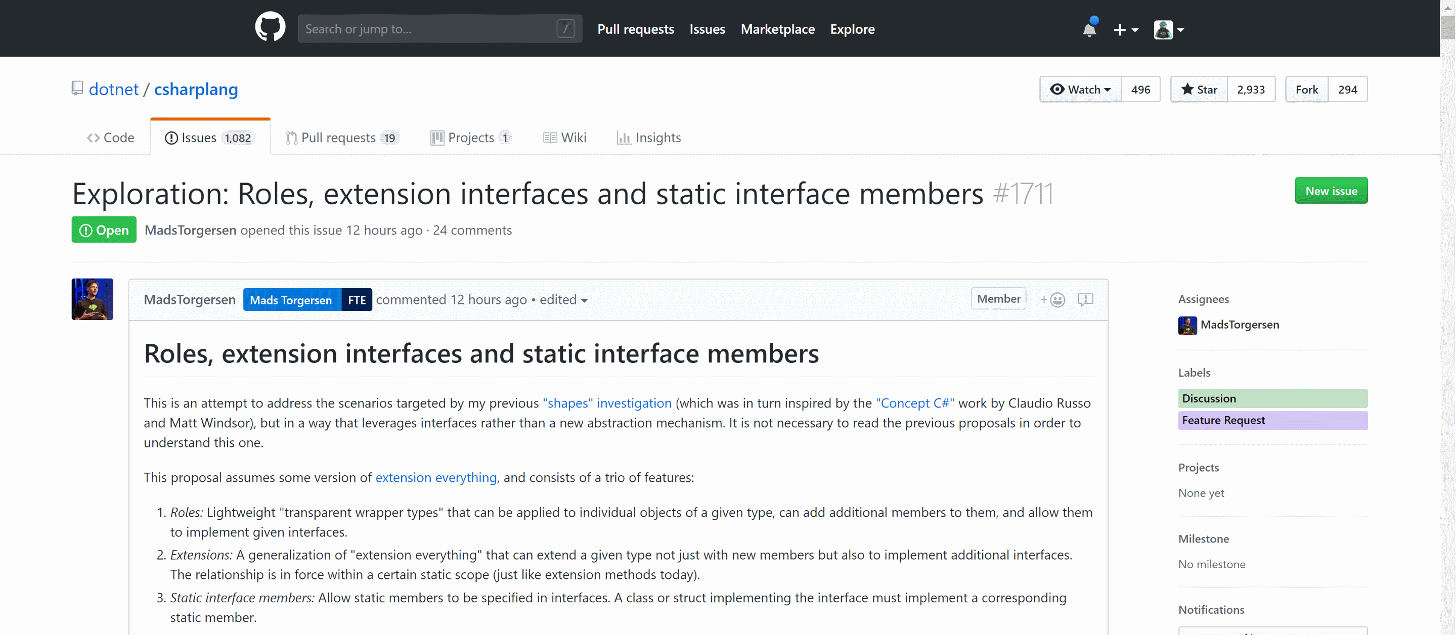 GitHub Issues Full Width