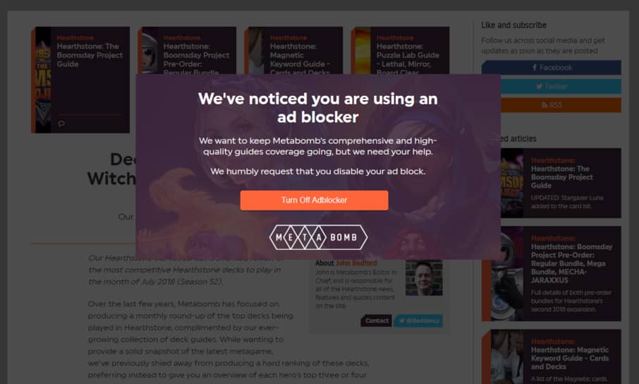 Metabomb Adblock Detector Remover