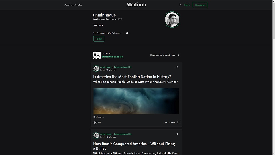 Medium (medium.com ) – Dark Grey profile fix