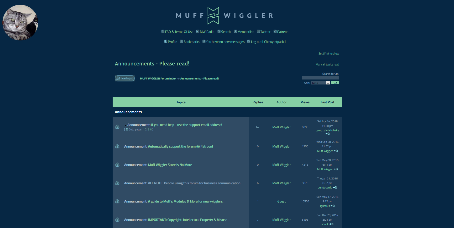 Muffwiggler neon night mode