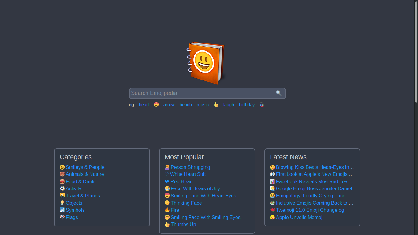 Emojipedia.org Blue Dark