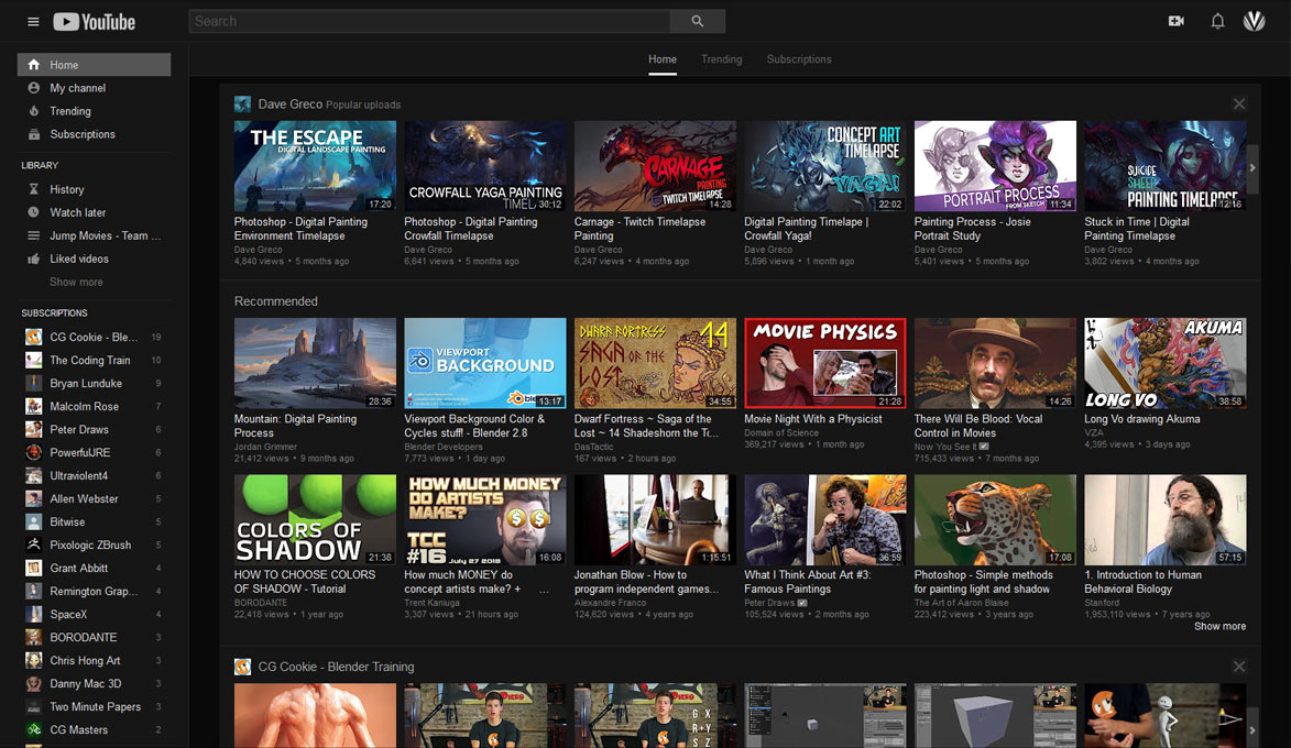 YouTube classic - Dark Gray Theme