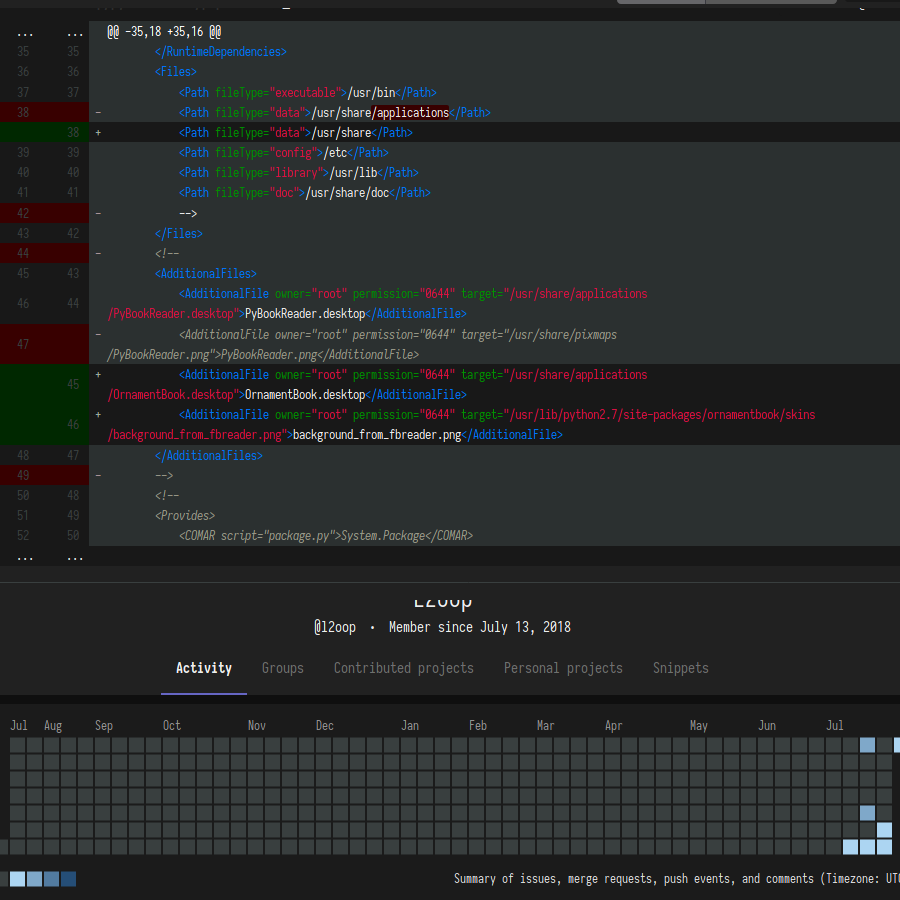 gitlab: addition for